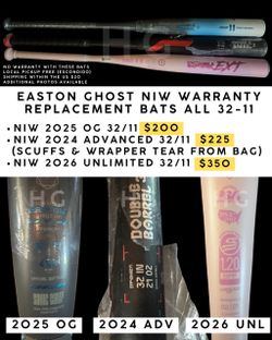 NIW Ghost Fastpitch bats