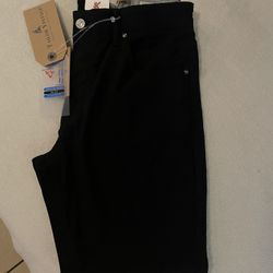 Tailor Vintage Performance Stretch Water Resistant Black Straight Pants