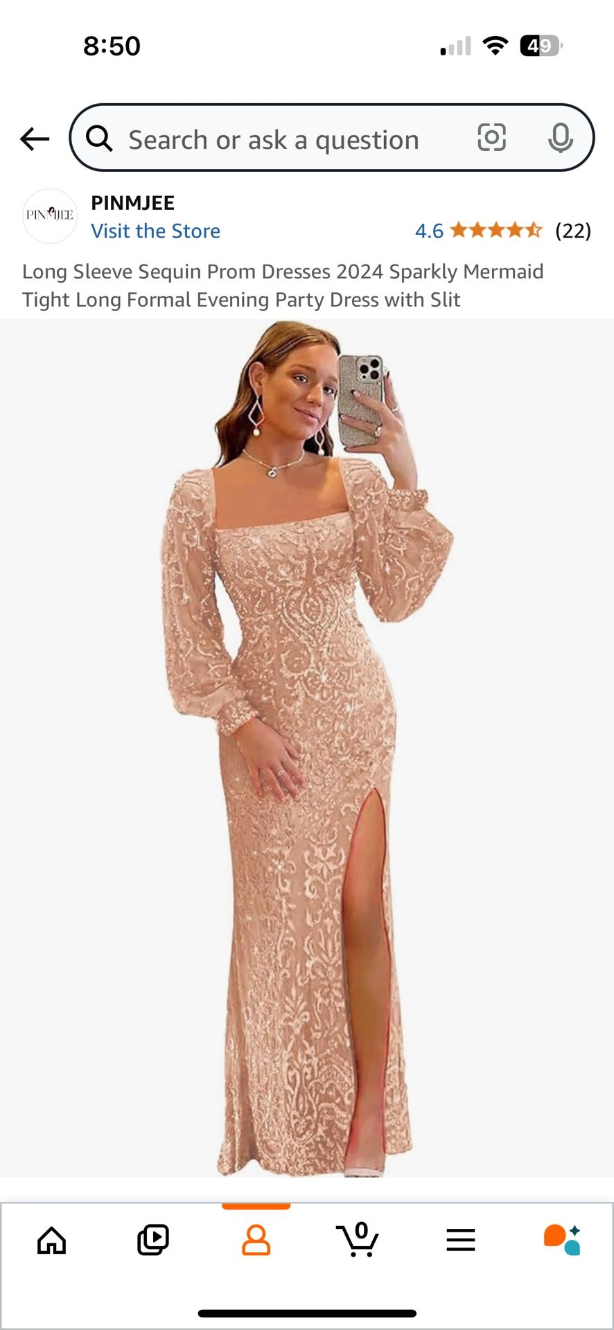 Long Sleeve Sequin Dress