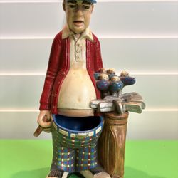 vintage golfer planter
