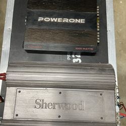 Sherwood Amp 2/4 Channel 600 Watt, Power lite Crunch AMP 1000 Watt