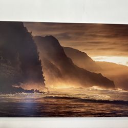 60x40 Metal Print - Na Pali Coast Sunset (Large Statement Art)