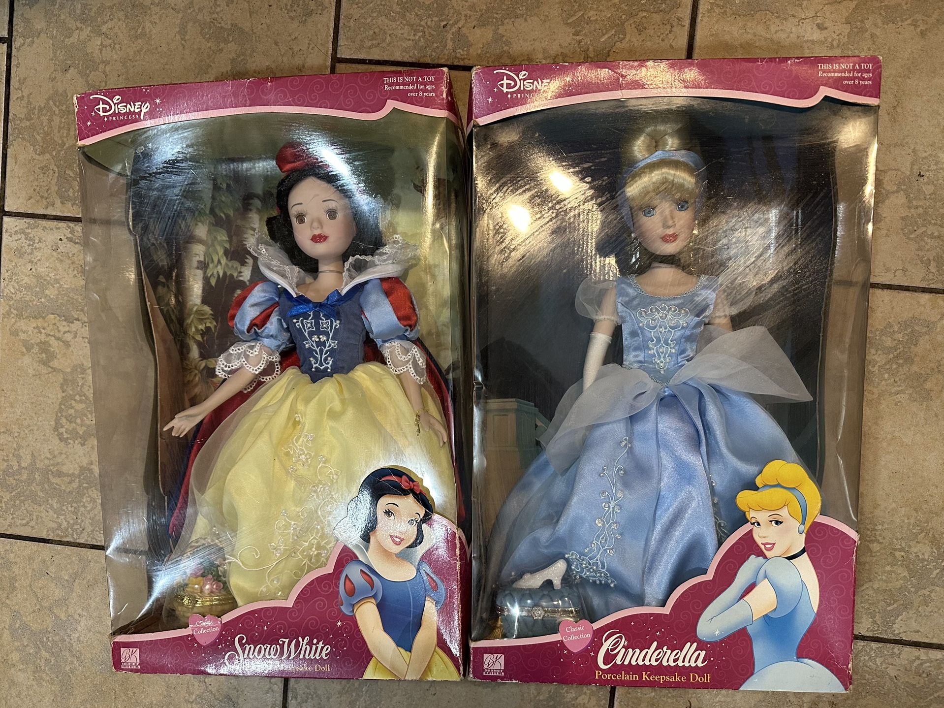 Disney Snow White And Cinderella Porcelain Dolls