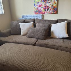 Set Of Two Over Sized Sofas And One Large Ottoman 