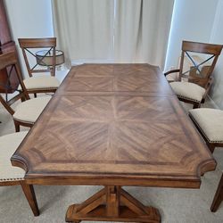 Formal Dining Table , Two Leaves, 6 Chairs