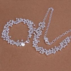 Silver bracelet and necklace