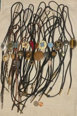 Vintage Lot of 22 Metal Bolo Ties, Nice Designs, Stones, Horseshoe, Turquoise, Native, More, Quality, Heavy Duty, Country & Western, Cowboy, Western 