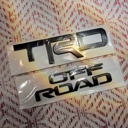 3D TRD Off Road 2 SETS Left & Right 4Runner Side Quarter Emblems - Matte Black