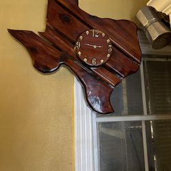 Texas Cedar Wood Wall Clock 