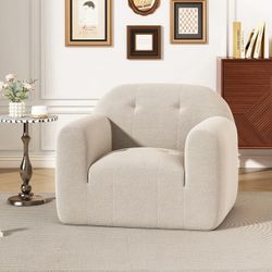 Cream Boucle Fabric Tufted Arm Chair, No Assembly Required$80 each, or $140 for both.  Cream Boucle Fabric Tufted Arm Chair, No Assembly Required  In 