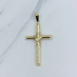 ❤️ 10k gold pendant Cross crucifico ❤️ Tube pendant robe cross  ❤️ Dije Cruz En Oro 