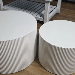 White Two Piece Table Set