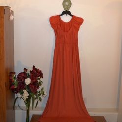 GORGEOUS ORANGE BOHO MAXI DRESS!