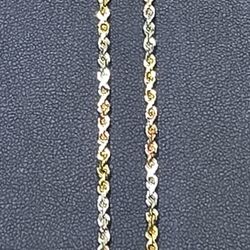 14kt Tri-Color Rope Chain. (C-3) 22", 10.7g, 3mm, Solid. ASK FOR RYAN. #(contact info removed)32