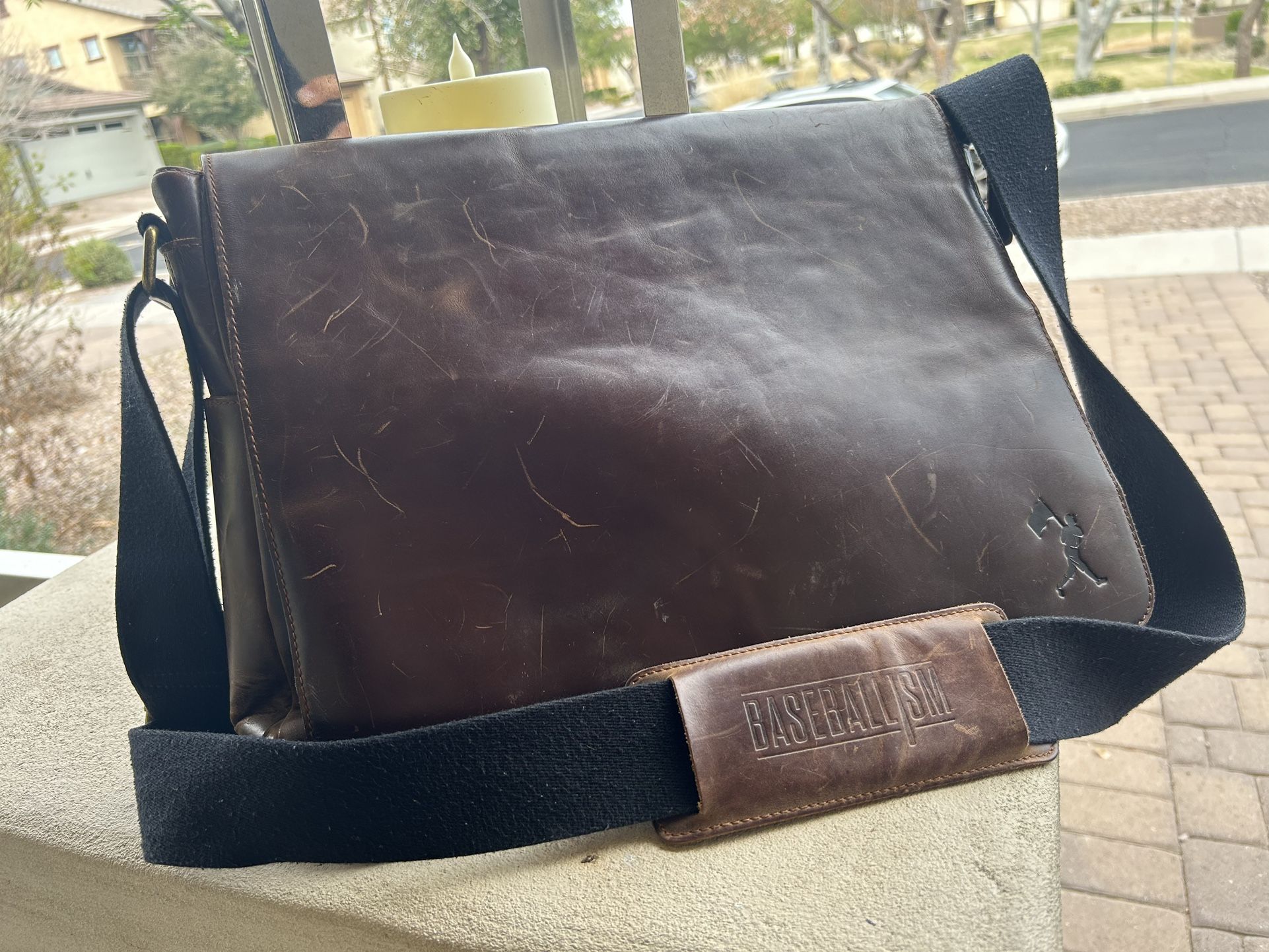 Baseball Glove Leather Messenger Bag. 