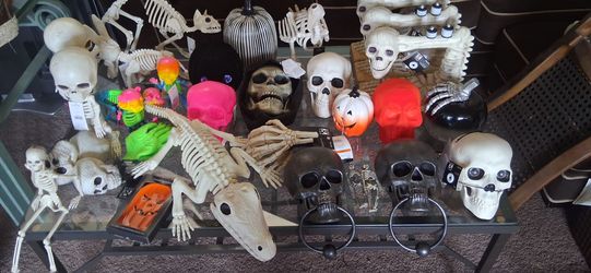 New Place & Time Halloween decorations skeletons skull pumpkin