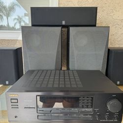 Onkyo Receiver And 5 Yamaha Speakers