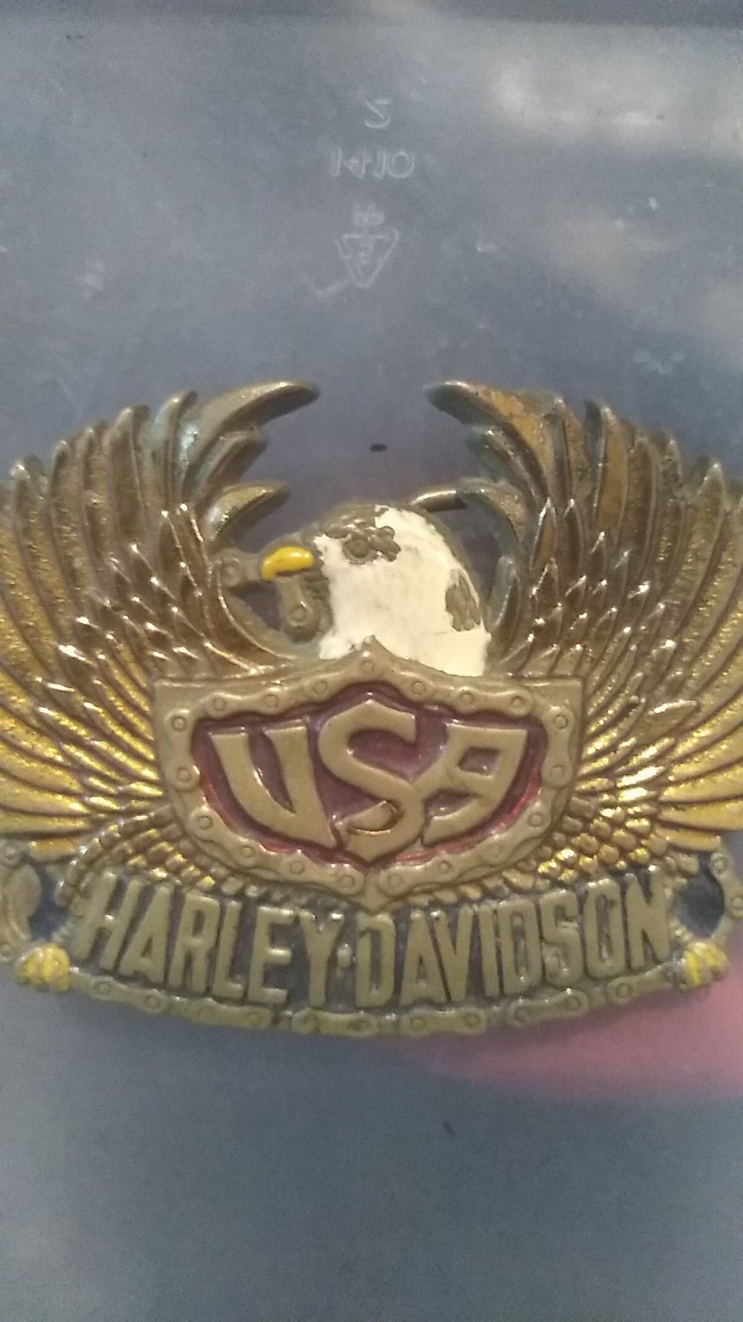Harley Davidson brass belt buckle