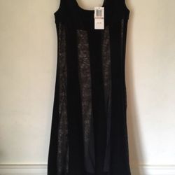 BLACK PARTY DRESS Size 12 by Connected. Lace & fabric panels. NWT! Retail $79