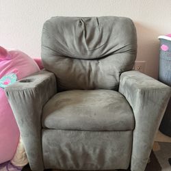 Kids Gray Accent Recliner Chair