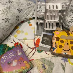 Nursing Pillow Boppy, Bottle Rack Dryer, Books, Bottle