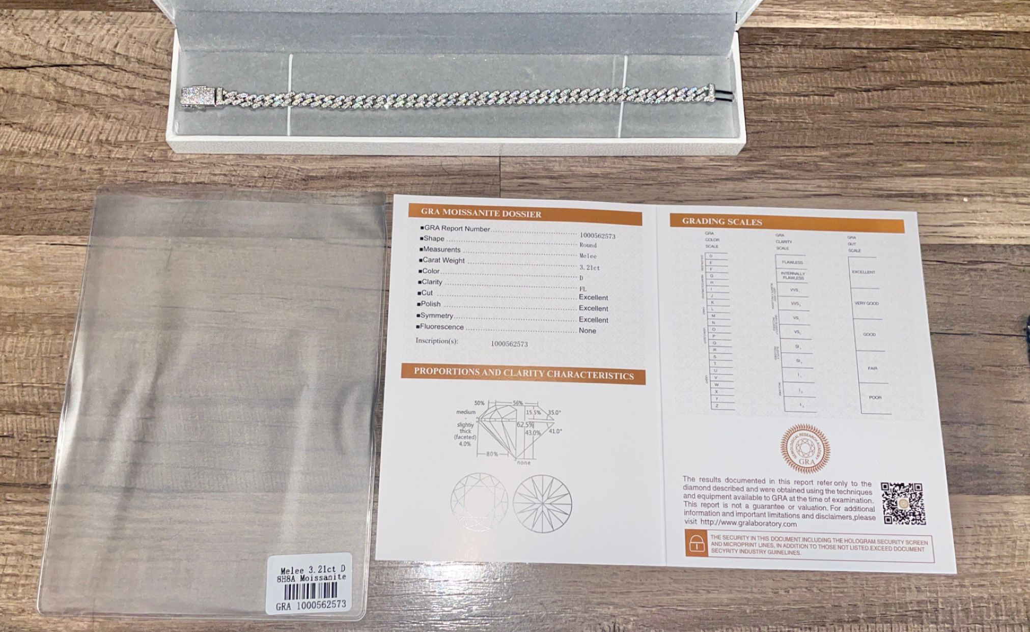 Moissiante Stones Vvs 3ct Silver 6mm Cuban Link Chain (PASSES DIAMOND TESTER)