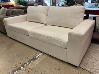 Eggshell White Modern Track Arm 2-Seat Sofa
