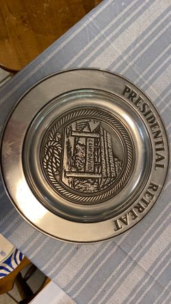 Camp David Presidential plate.  Pewter
