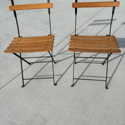 Set of 2 Moulin Galland Folding French Bistro Chairs