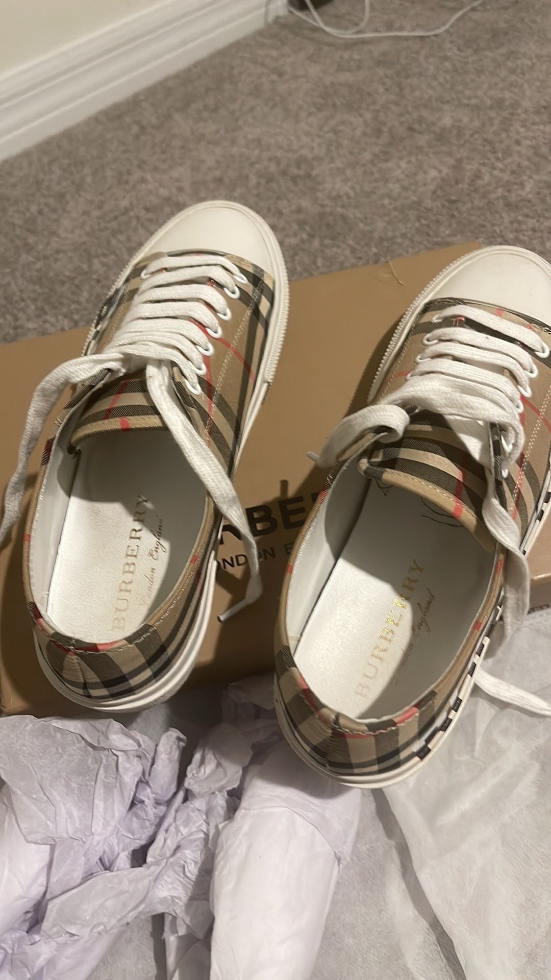 Burberry Larkhall Vintage Check Canvas Sneakers
