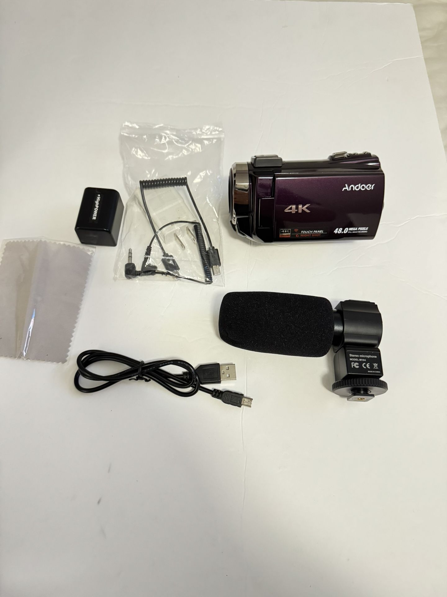 Camcorder Video Camera 4K Ultra 48MP Camera Digital Zoom Camcorder Recorder 3.0" IPS HD Screen IR Night Vision with TF Card, Mic, 1 Battery