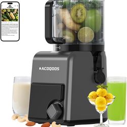 Juicer Machines, 6.5" Extra Large Feed Chute Cold Press Juicer 3-IN-1 with Sorbet & Nut Milk, BPA Free, Easy to Clean, 100 OZ Hopper, Graphite Gray