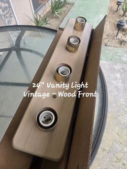 24" Vintage Wood Front Vanity Light Bar Sold Separately