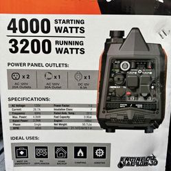 4000 Watt Push Button Start Genmax Generator 100% Brand New In Factory Sealed Box