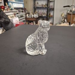 Baccarat Crystal Zodiac Sitting Tiger Exquisite Clear Lead Crystal-Acid Etched Baccarat France Circular Seal On Bottom & Script Signature 