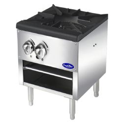 ATOSA Stainless Steel/Single Stock Pot Stove Natural Gas/Heavy Duty 80,000 BTU 3 Burner