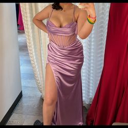 Lavender Corset Prom Dress