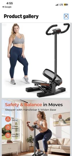 SPORTSROYALS Stair Stepper,Twist/Mini Stepper for Exercise at Home,Step Machine with Resistance Bands for Full Body Workout, 350lbs+ Capacity