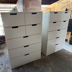 IKEA White 7 Draw Dresser Nordli Model x2