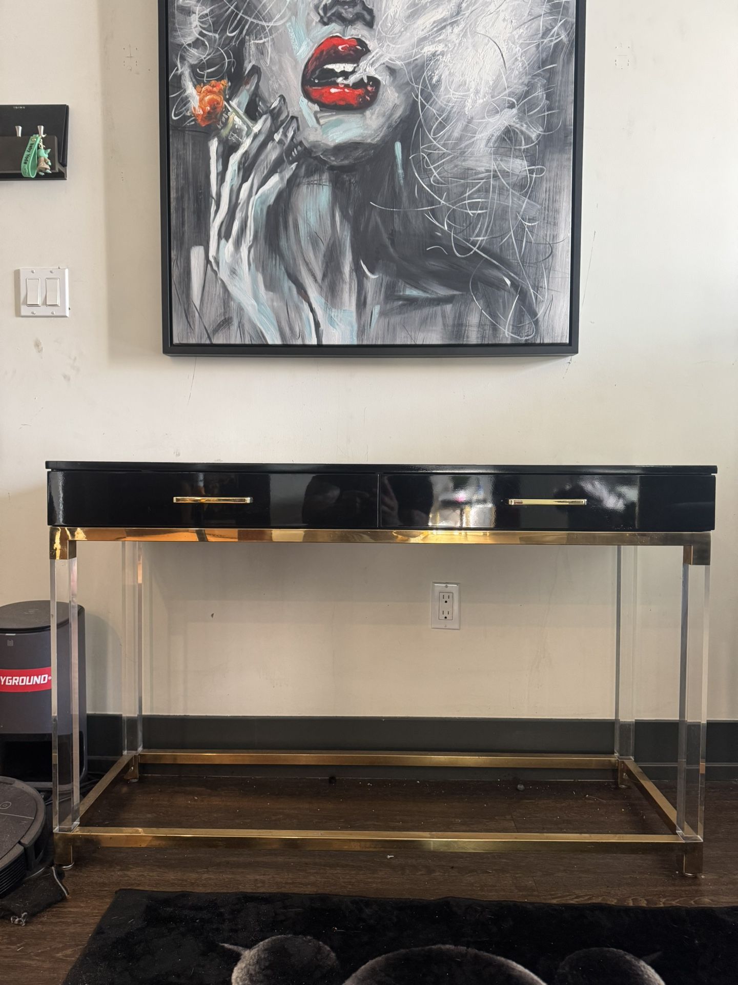 Everly Quinn Console Entry Bookshelf Table