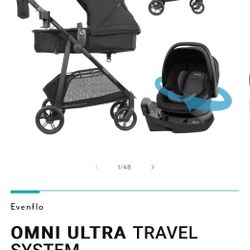 Evenflo Omni Ultra Travel System W/ Revolving Infant Car Seat