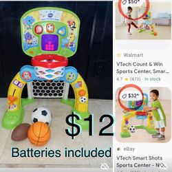 $12 Vtech teach count Sport center Baby/toddler Toy batteries including educational toy