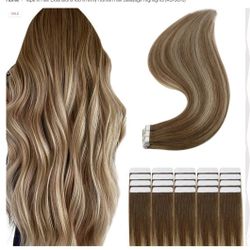 20" Remy tape in hair extensions , 40pieces , Balayage brown and  blonde