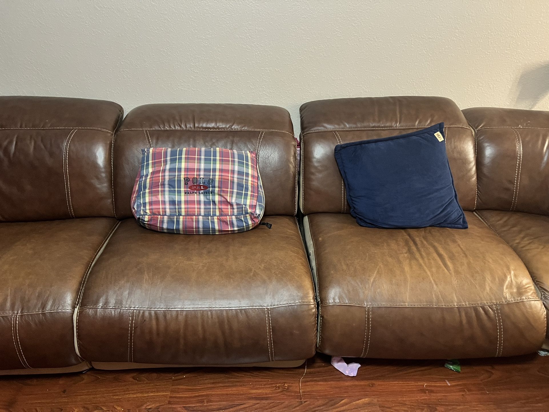 Brown recliner Leather Couch