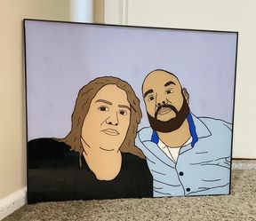 Glass Paintings Family, Friends, Pets, Anime & Cartoon Portraits Available LOCATED IN COVINA