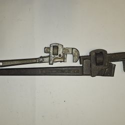 2 Vtg Pipe Wrenches. Trimo 18 Inch Pipe Wrench Pat. 1889/1890, 1-10In USA Wrench