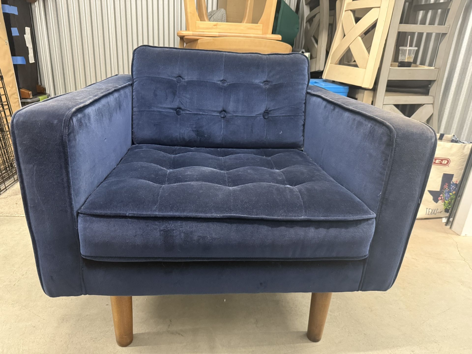 Happy Chic by Jonathan Adler - Navy Chair with Storage Ottoman