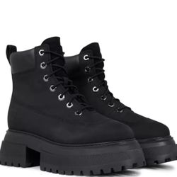 New Women’s TIMBERLAND Sky 6" Lace-Up Boot, Women's Size US 9 (Black Nubuck) 