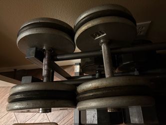 Pair Pro style commercial handle dumbbells  60 lbs