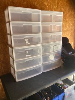 4 - 3 Drawer Plastic Storage